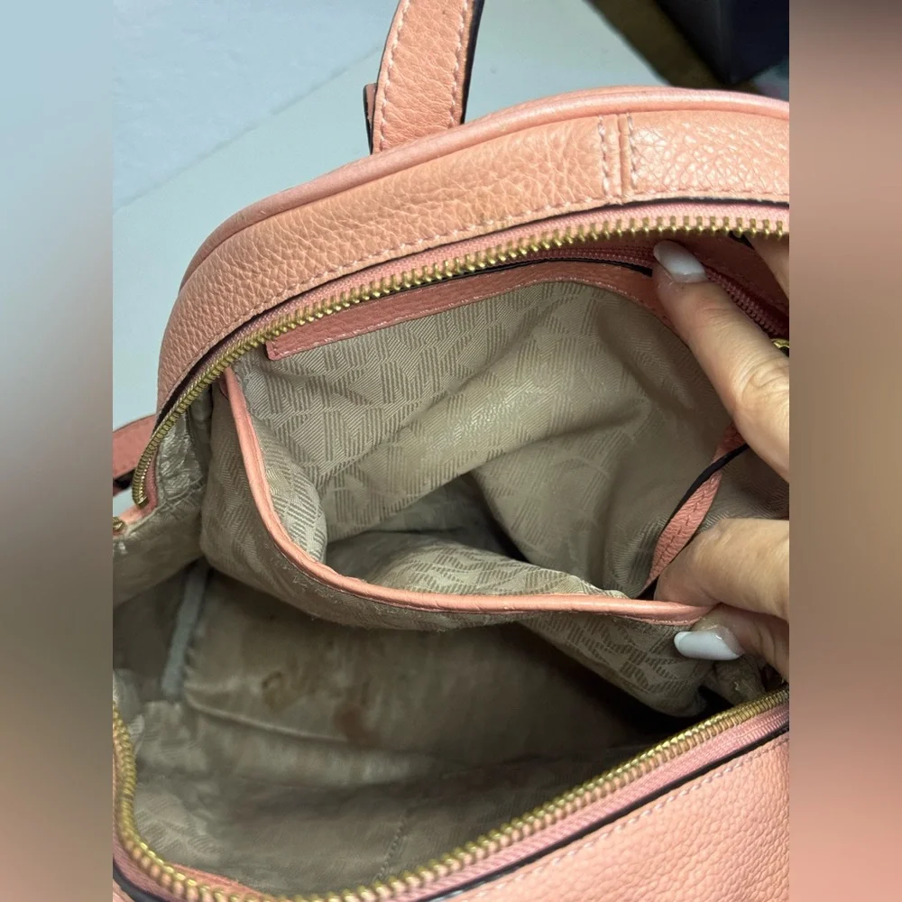 Michael Kors Adina Leather Backpack Grapefruit Color